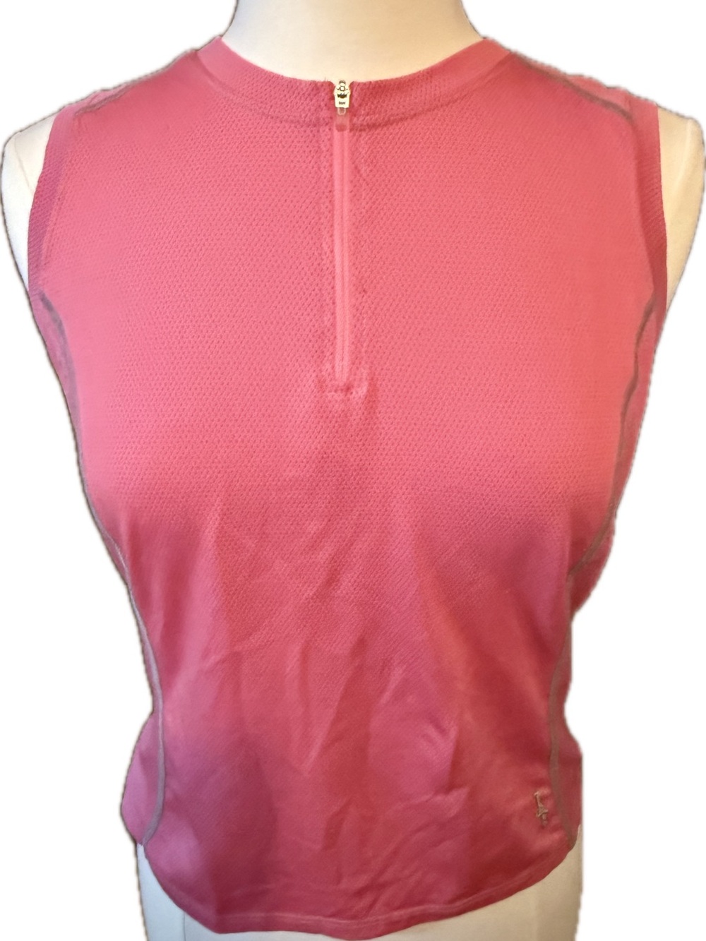 Shebeest Women's Pink Sleeveless Cycling Jersey Size L Large 1/4 Zip